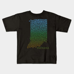 Indiana State Outline Maze & Labyrinth Kids T-Shirt